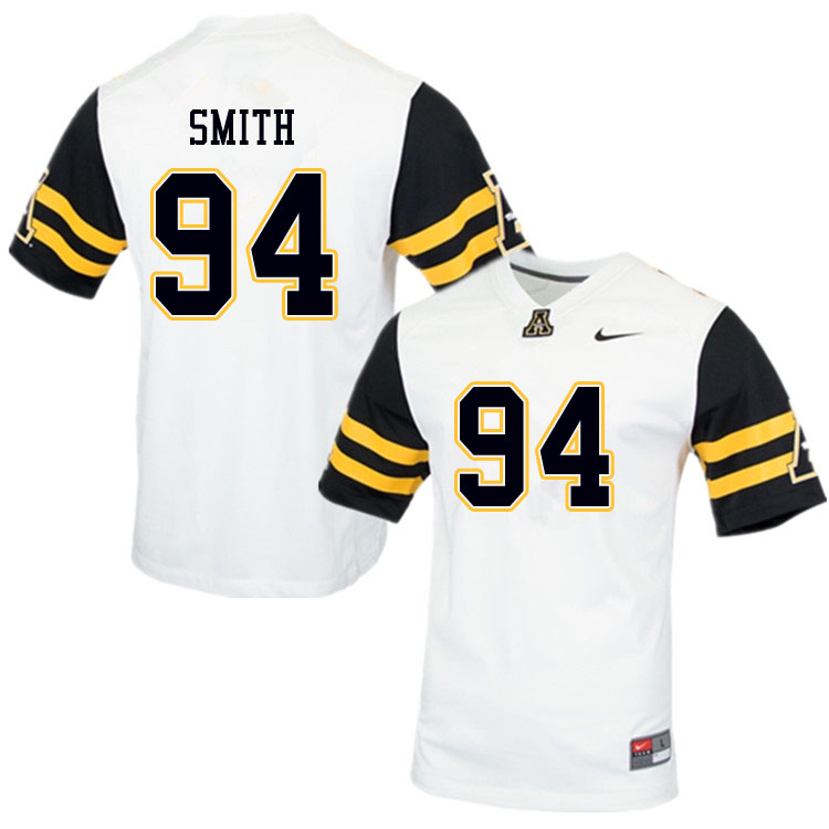 Men #94 Luke Smith Appalachian State Mountaineers College Football Jerseys Sale-White